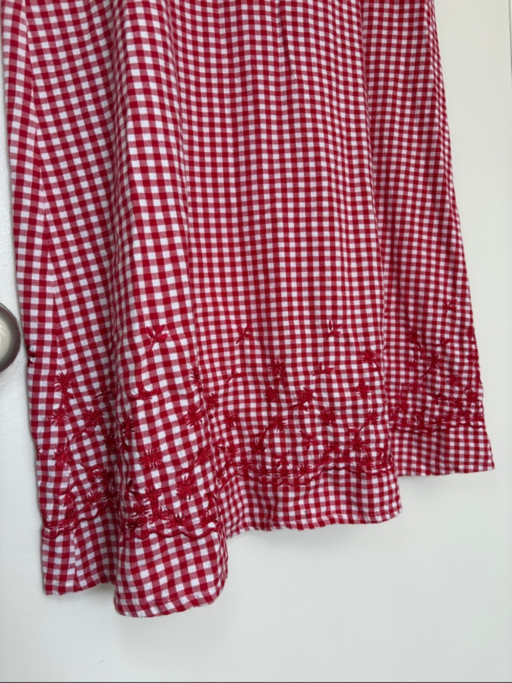 Vintage Willow Ridge Red Gingham 100% Cotton Dress Large - Picture 4 of 5
